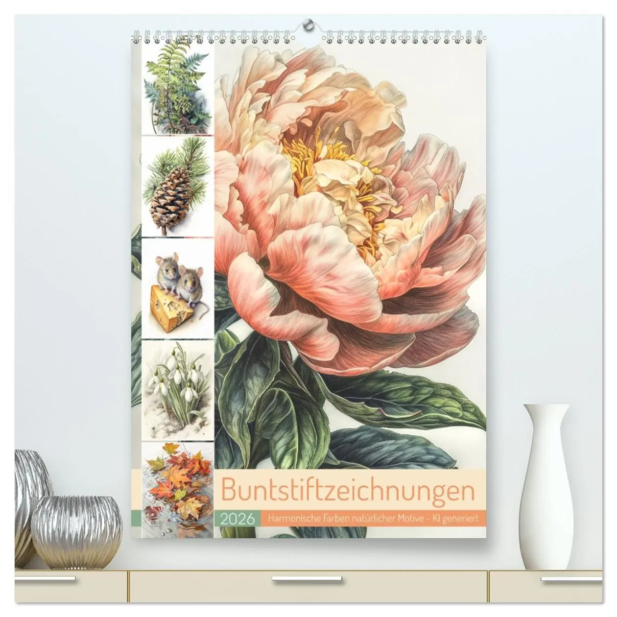 Cover: 9783516306392 | Buntstiftzeichnungen (hochwertiger Premium Wandkalender 2026 DIN A2...