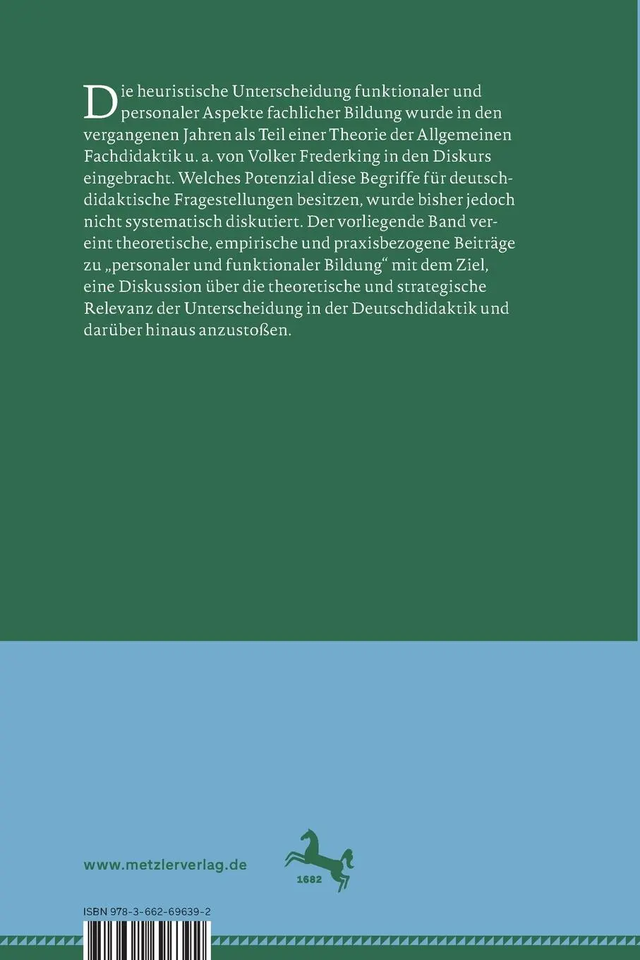 Rückseite: 9783662696392 | Personale und funktionale Bildung im Deutschunterricht | Taschenbuch
