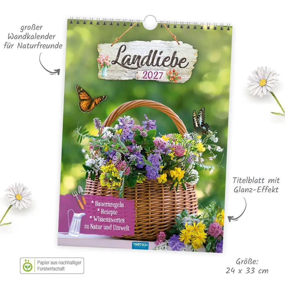 Bild: 9783988026392 | TRÖTSCH - Classickalender Landliebe 2027 | Wandkalender | KG | 24 S.