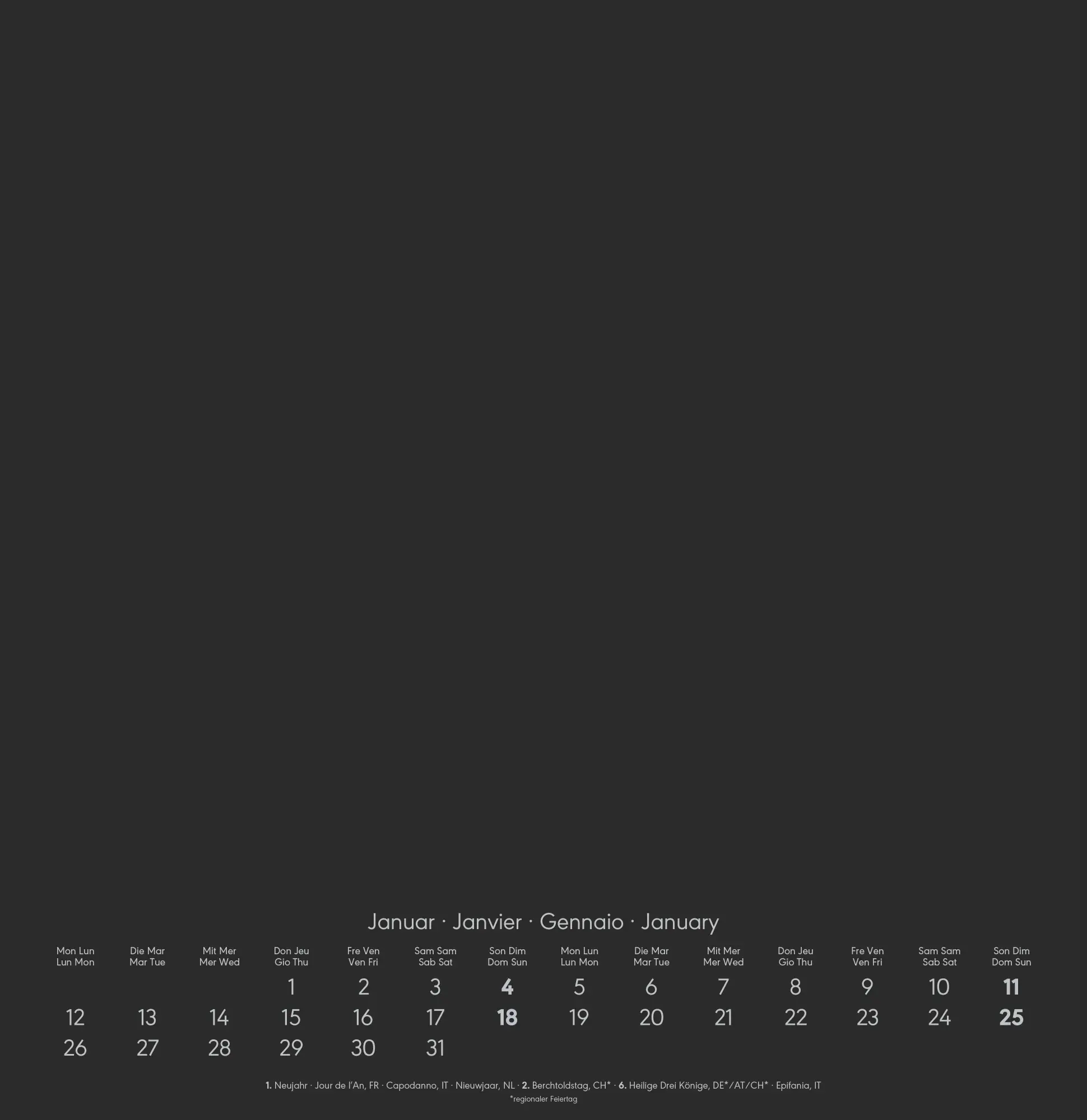 Bild: 4069095006492 | Kreativ-Kalender schwarz 2026 - 32 x 33 - Foto, Malen, Basteln -...