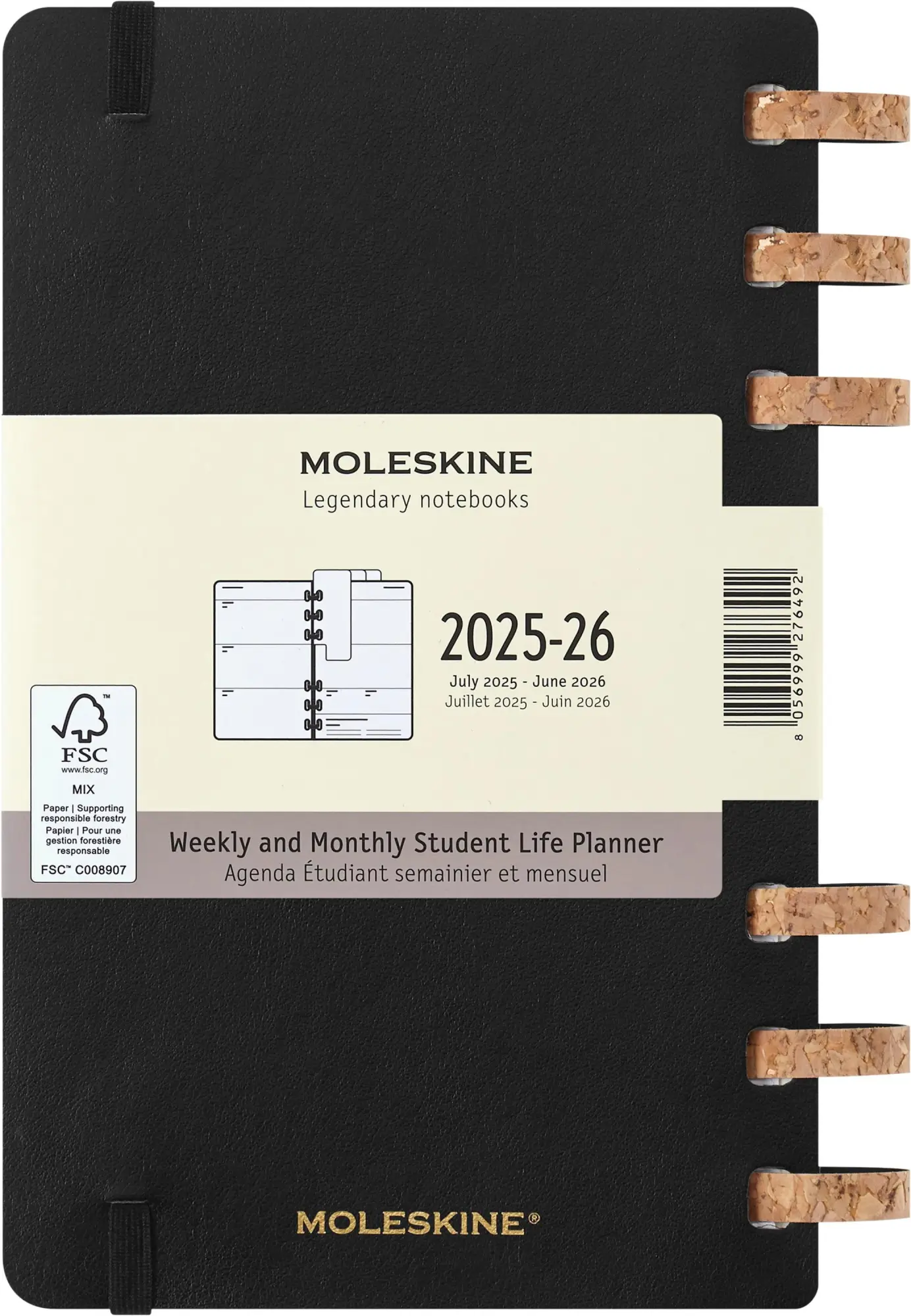 Bild: 8056999276492 | Moleskine 12 Monate Studienplaner mit Spiralbindung 2026, L/A5,...