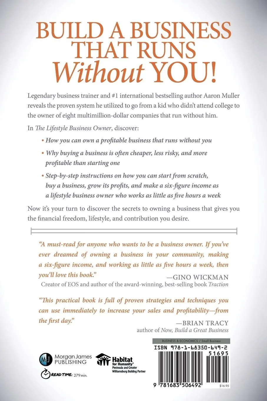 Rückseite: 9781683506492 | The Lifestyle Business Owner | Aaron Muller | Taschenbuch | Englisch