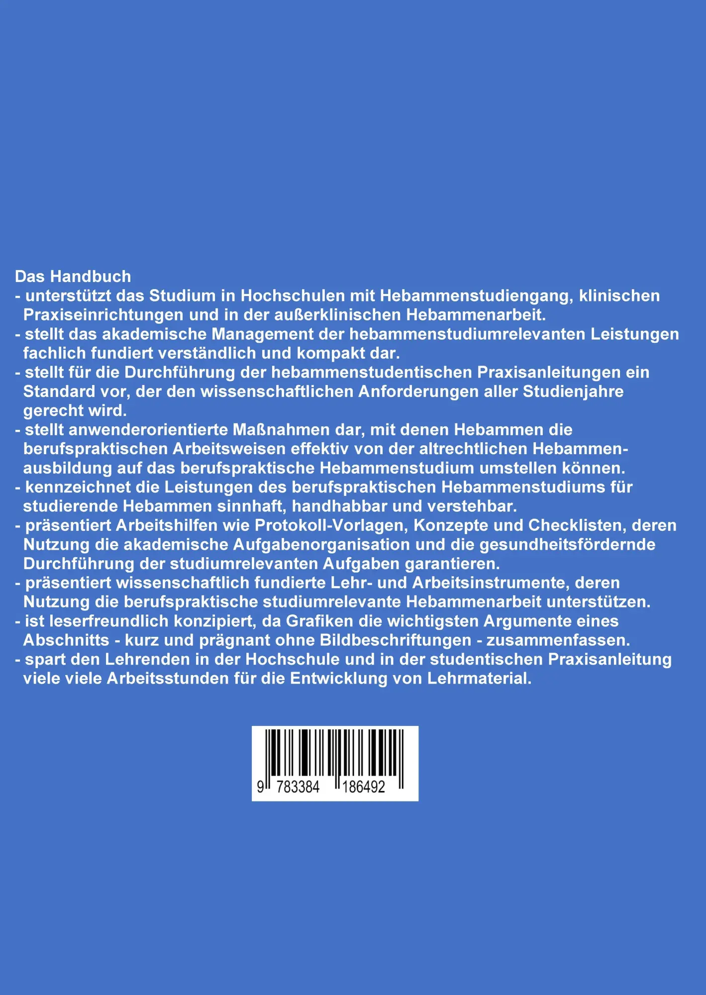 Rückseite: 9783384186492 | Handbuch berufspraktisches Hebammenstudium | Kirstin Astrid Hähnlein