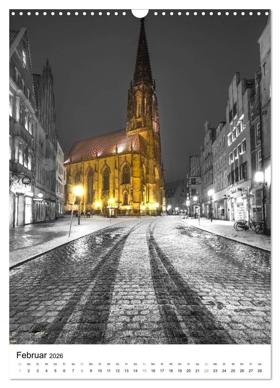 Bild: 9783516396492 | Münster - erstrahlt bei Nacht (Wandkalender 2026 DIN A3 hoch),...
