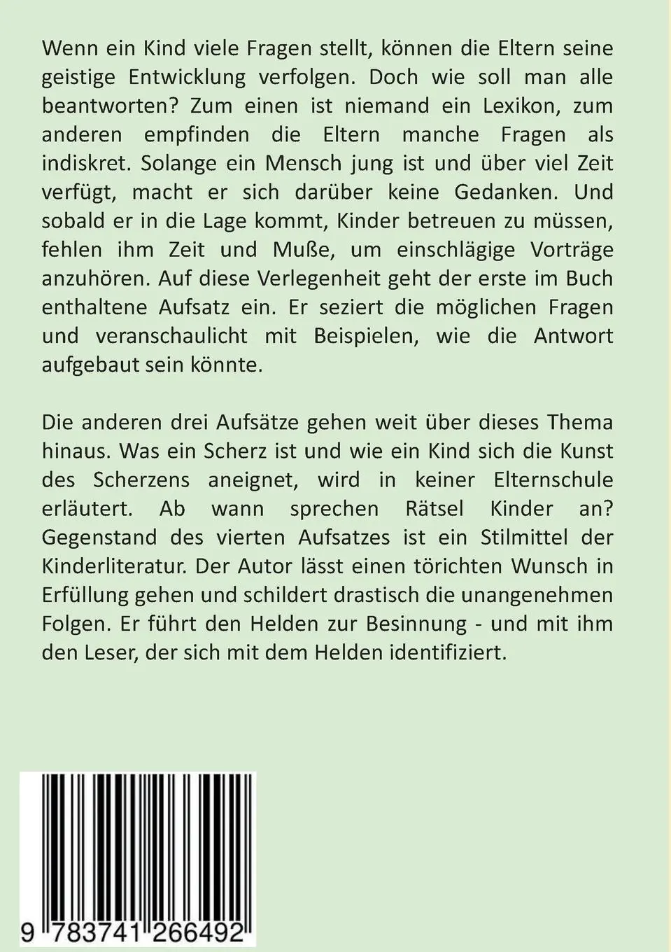 Rückseite: 9783741266492 | Wie dein Kind scherzen lernt | (und andere Geheimnisse) | Hans Fink