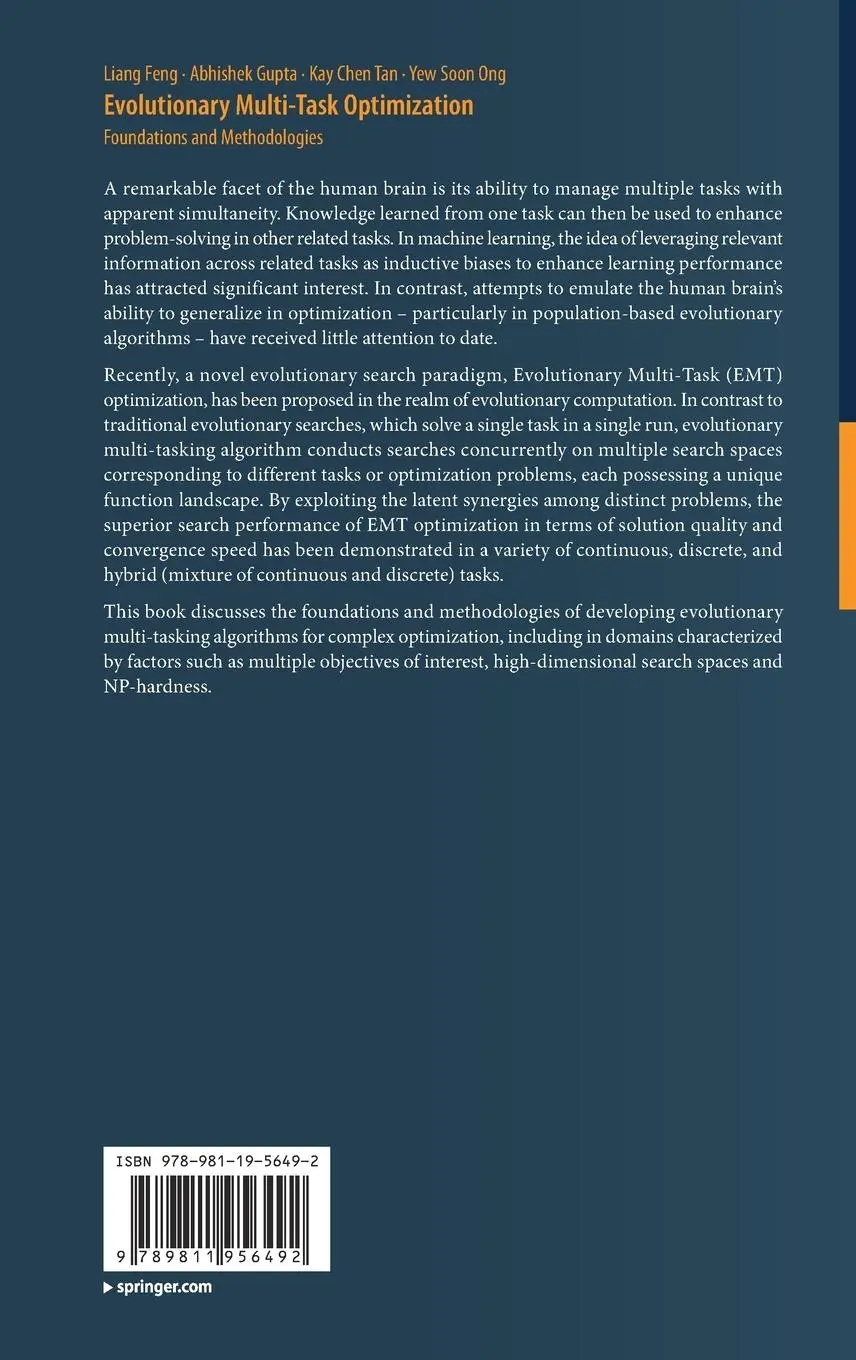 Rückseite: 9789811956492 | Evolutionary Multi-Task Optimization | Foundations and Methodologies