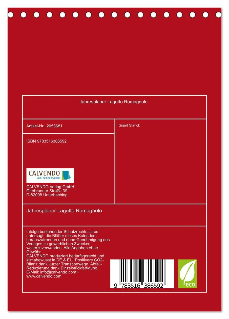 Bild: 9783516386592 | Jahresplaner Lagotto Romagnolo (Tischkalender 2026 DIN A5 hoch),...