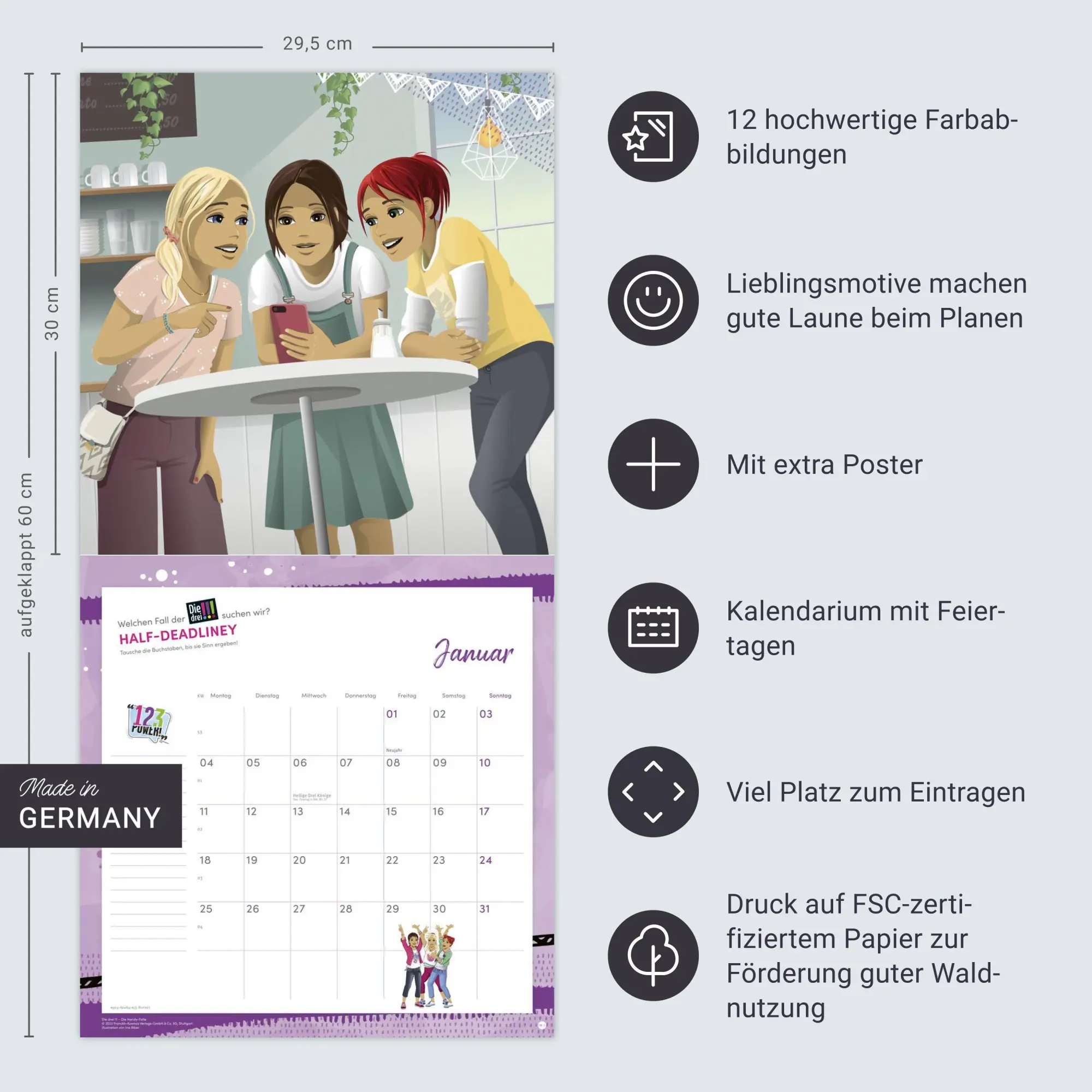 Bild: 9783756416592 | Die drei !!! Broschurkalender 2027 | Kalender | 28 S. | Deutsch | 2027
