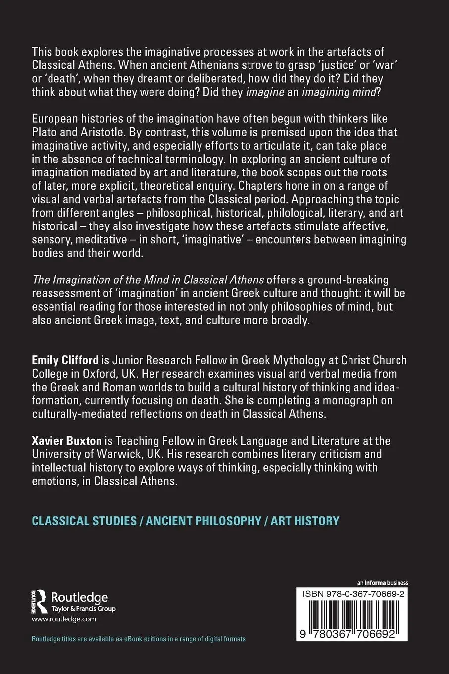 Rückseite: 9780367706692 | The Imagination of the Mind in Classical Athens | Forms of Thought
