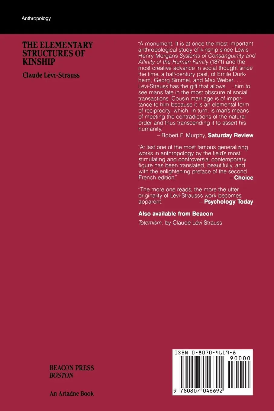 Rückseite: 9780807046692 | The Elementary Structures of Kinship | Claude Levi-Strauss | Buch