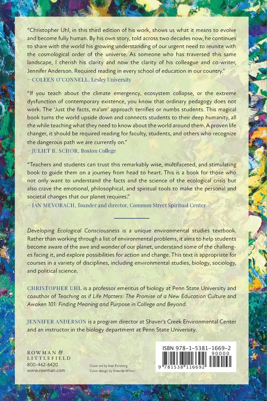 Rückseite: 9781538116692 | Developing Ecological Consciousness | Becoming Fully Human | Uhl