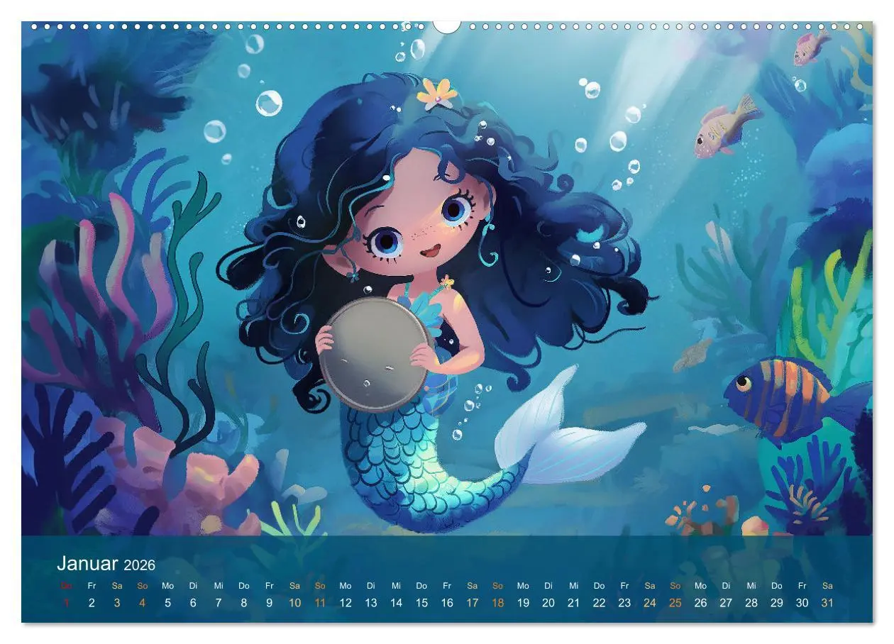 Bild: 9783457426692 | Kleine Meerjungfrauen (Wandkalender 2026 DIN A2 quer), CALVENDO...