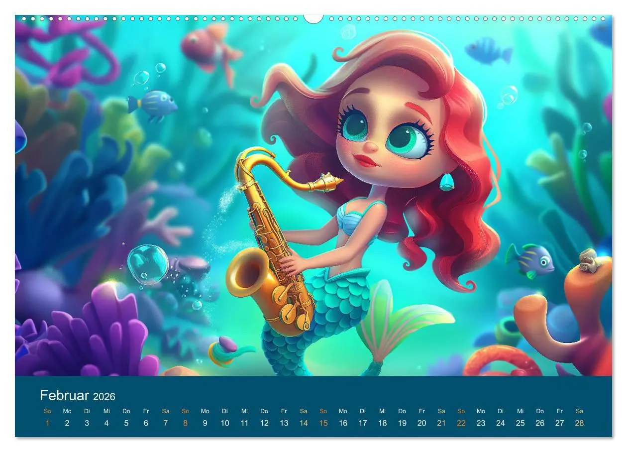 Bild: 9783457426692 | Kleine Meerjungfrauen (Wandkalender 2026 DIN A2 quer), CALVENDO...