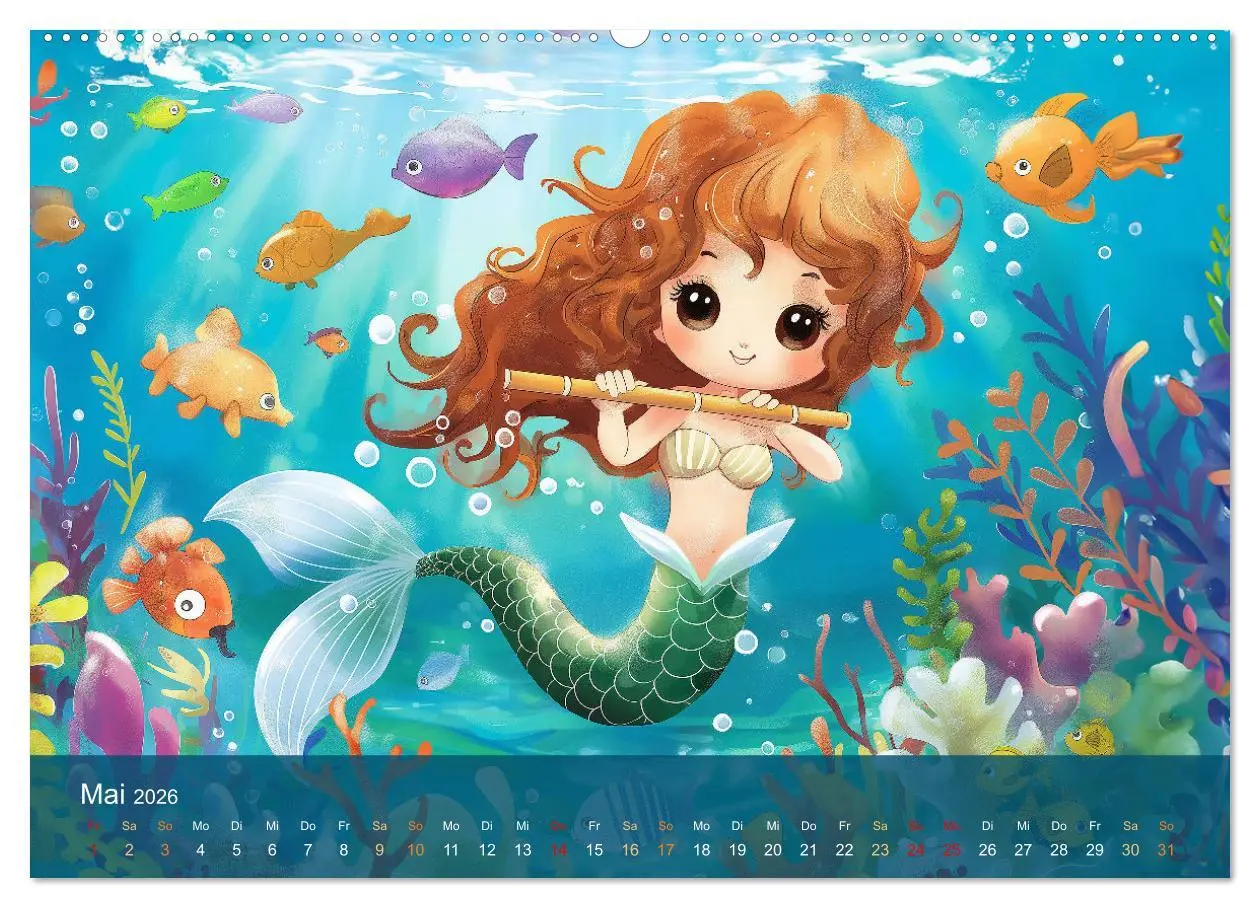 Bild: 9783457426692 | Kleine Meerjungfrauen (Wandkalender 2026 DIN A2 quer), CALVENDO...