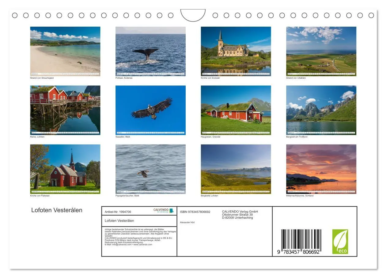 Bild: 9783457806692 | Lofoten Vesterålen (Wandkalender 2026 DIN A4 quer), CALVENDO...