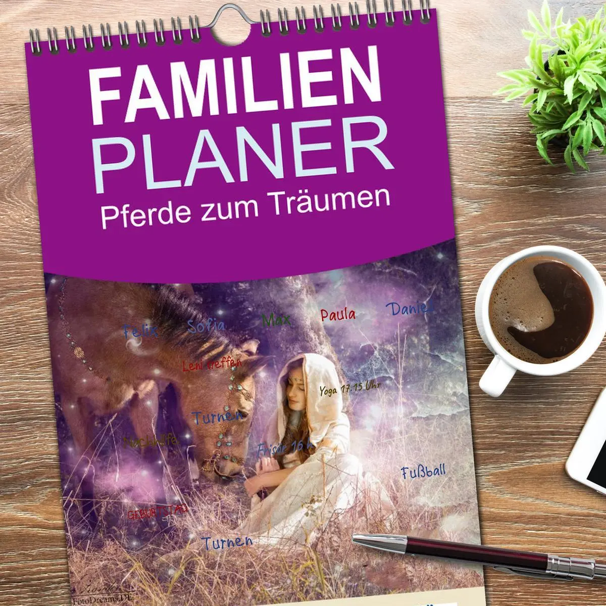 Bild: 9783516516692 | Familienplaner 2026 - Pferde zum Träumen mit 5 Spalten...
