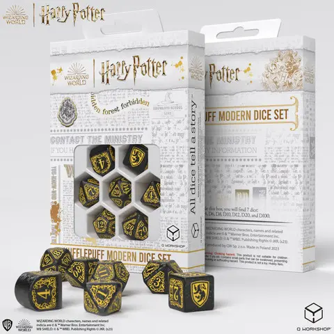 Cover: 5907699496792 | Harry Potter. Hufflepuff Modern Dice Set - Black | Q-Workshop