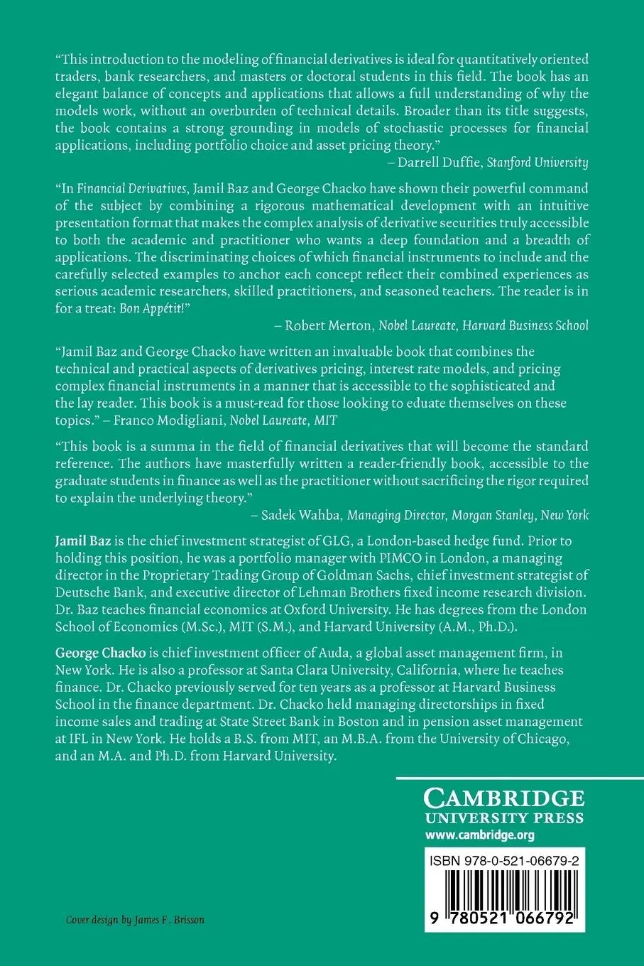 Rückseite: 9780521066792 | Financial Derivatives | Pricing, Applications, and Mathematics | Buch