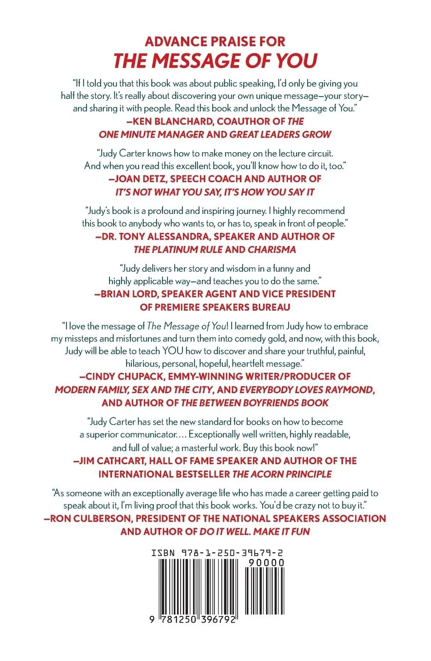Rückseite: 9781250396792 | Message of You | Judy Carter | Taschenbuch | Englisch | 2013 | Griffin