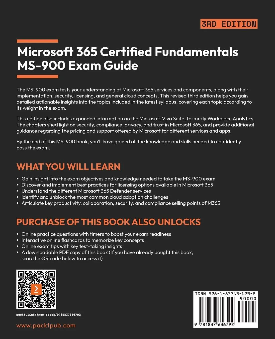 Rückseite: 9781837636792 | Microsoft 365 Certified Fundamentals MS-900 Exam Guide - Third Edition