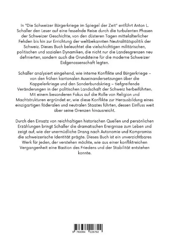 Rückseite: 9783384226792 | Die Schweizer Bürgerkriege im Spiegel der Zeit | Anton L. Schaller