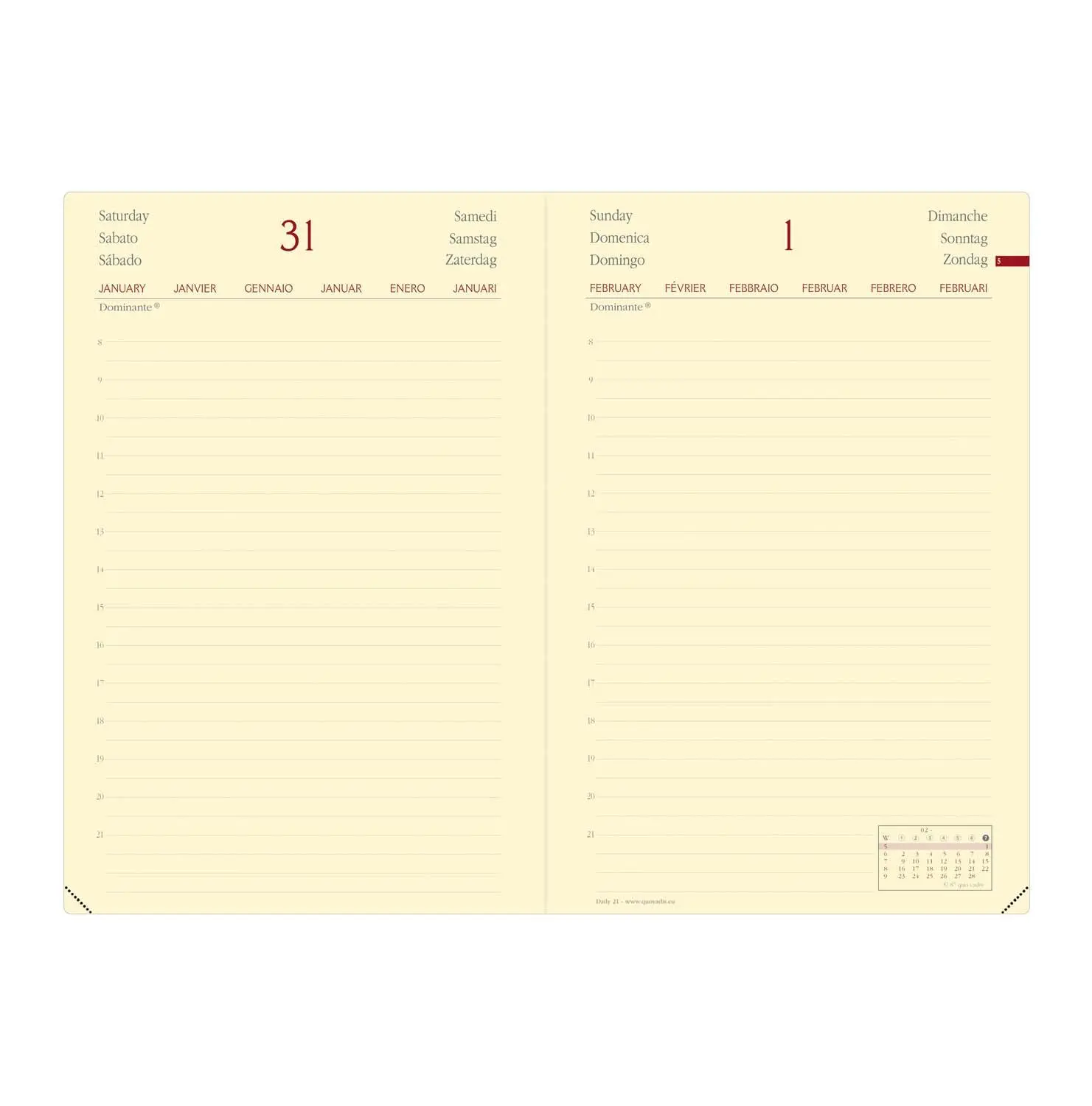 Bild: 3371010486892 | DAILY 21 VZ Silk schwarz 2026 | Kalender im Schreibtischformat | Vadis
