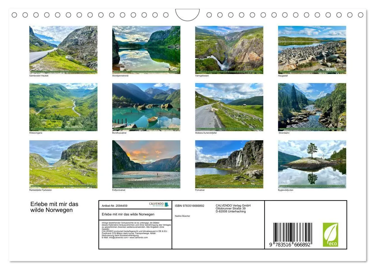 Bild: 9783516666892 | Erlebe mit mir das wilde Norwegen (Wandkalender 2026 DIN A4 quer),...