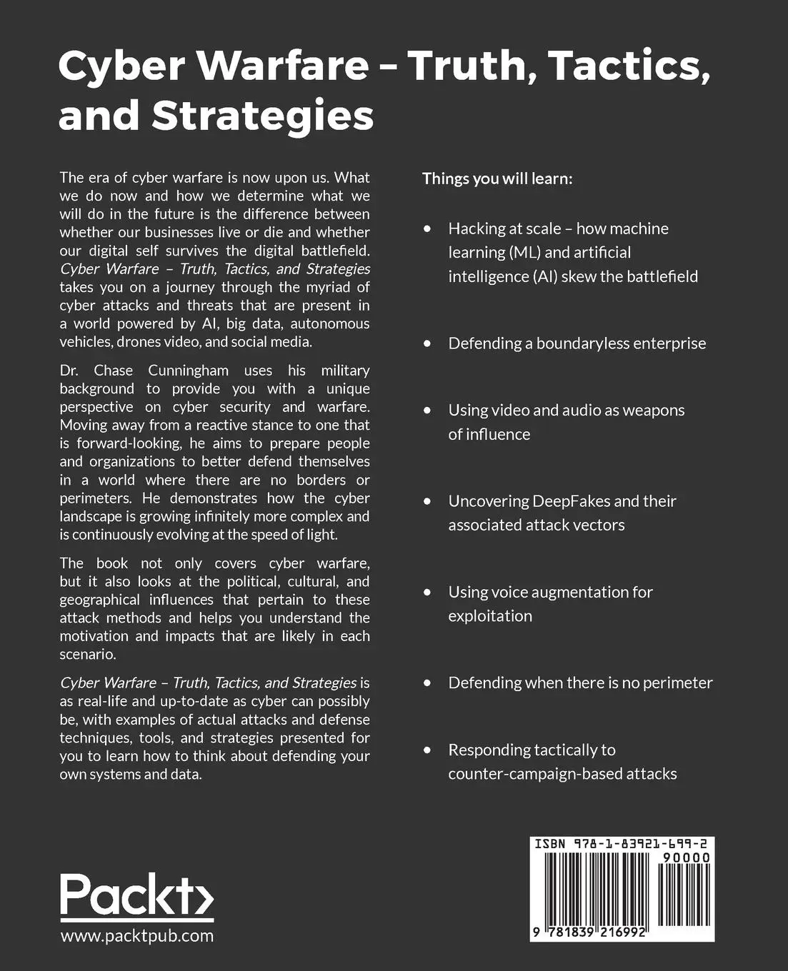 Rückseite: 9781839216992 | Cyber Warfare - Truth, Tactics, and Strategies | Chase Cunningham
