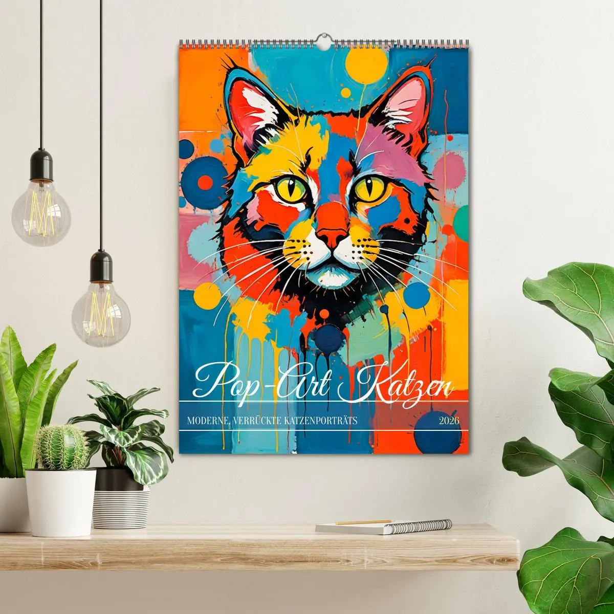 Bild: 9783457256992 | Pop-Art Katzen - Moderne, verrückte Katzenporträts (Wandkalender...