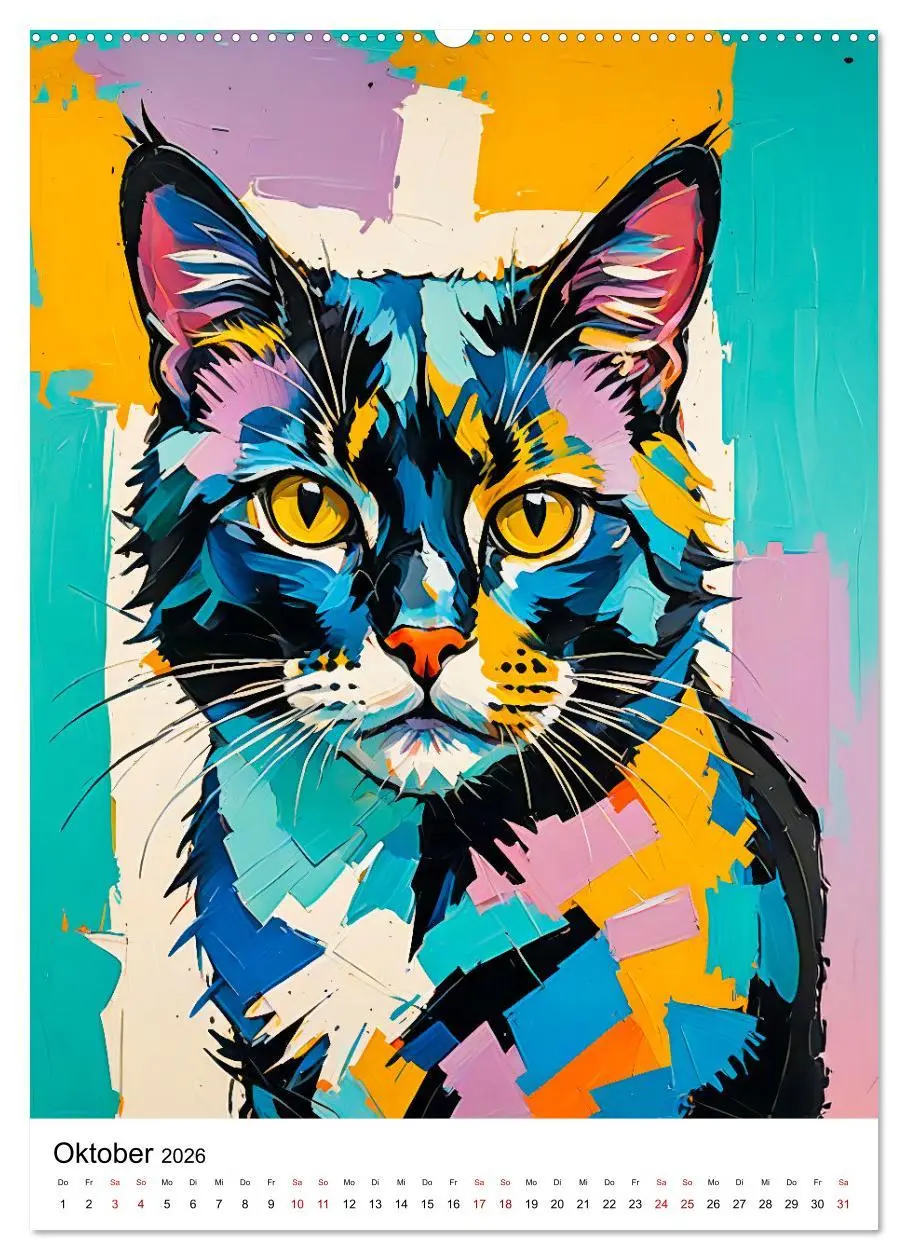 Bild: 9783457256992 | Pop-Art Katzen - Moderne, verrückte Katzenporträts (Wandkalender...