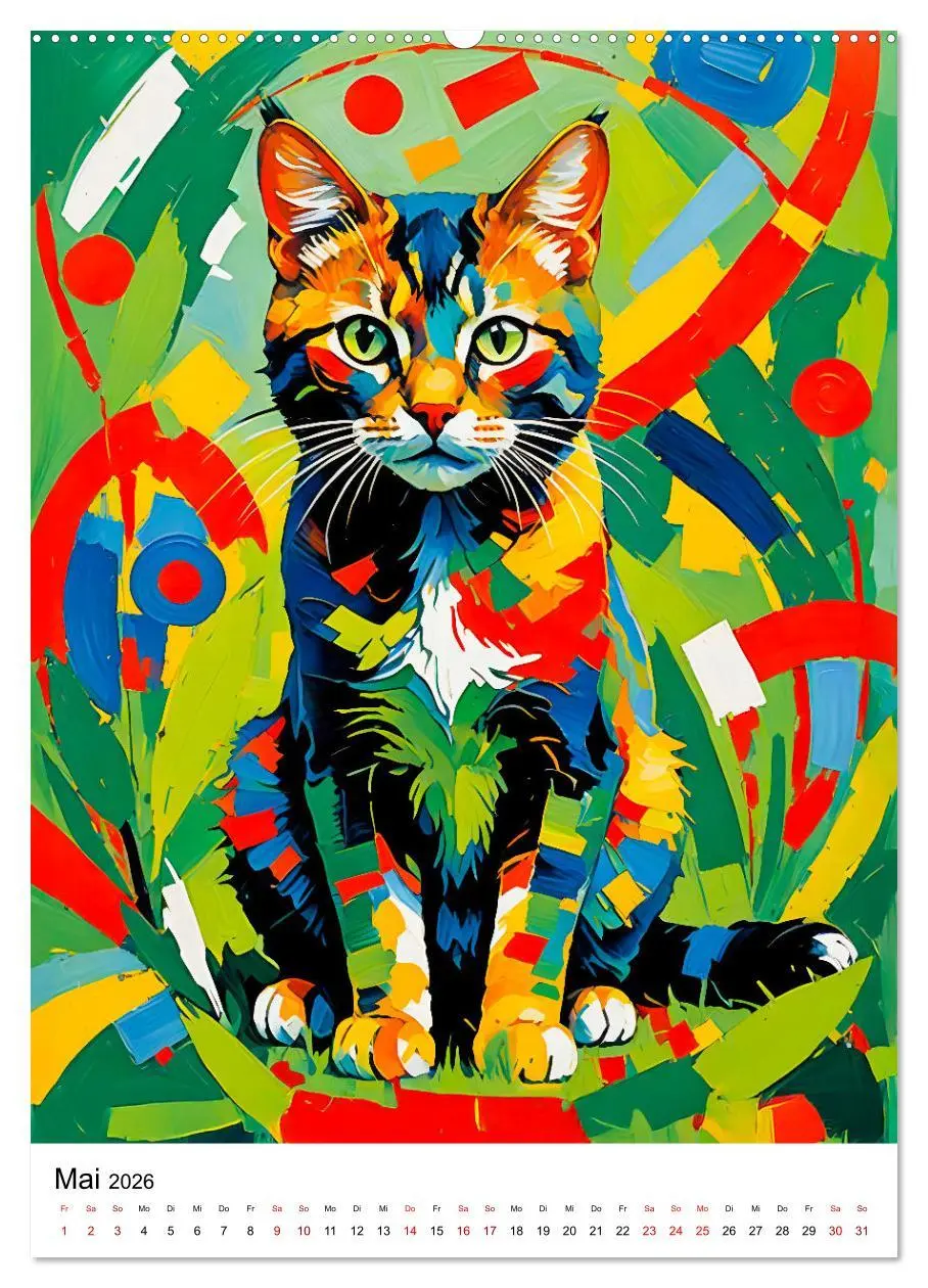 Bild: 9783457256992 | Pop-Art Katzen - Moderne, verrückte Katzenporträts (Wandkalender...