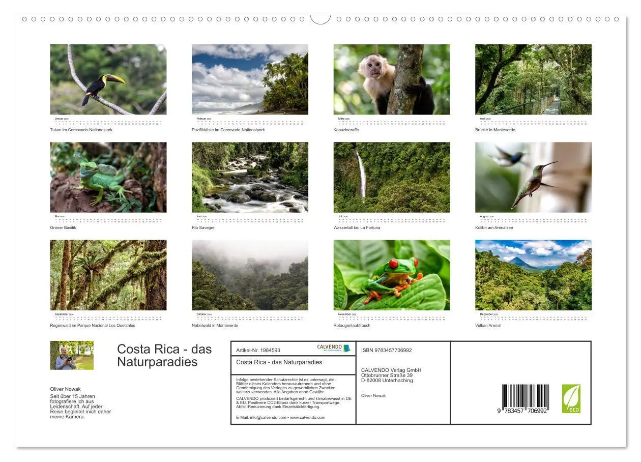 Bild: 9783457706992 | Costa Rica - das Naturparadies (hochwertiger Premium Wandkalender...