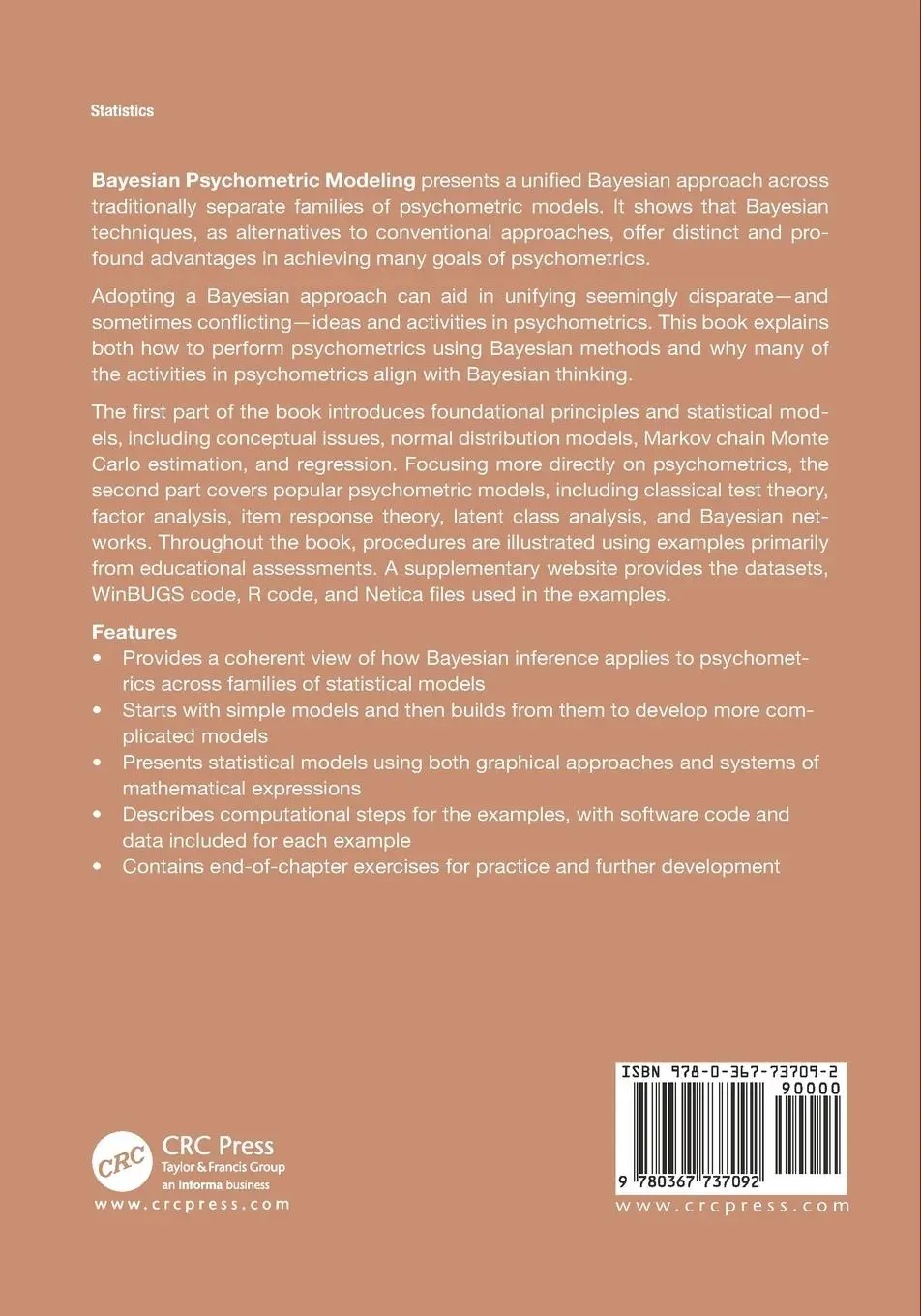 Rückseite: 9780367737092 | Bayesian Psychometric Modeling | Roy Levy (u. a.) | Taschenbuch | 2020