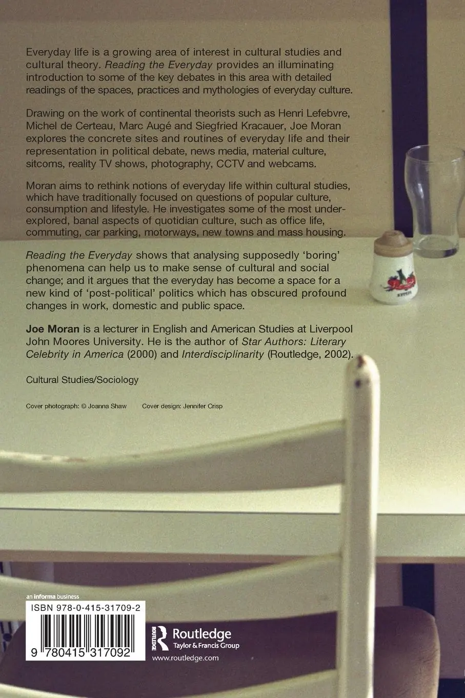 Rückseite: 9780415317092 | Reading the Everyday | Joe Moran | Taschenbuch | Englisch | 2005