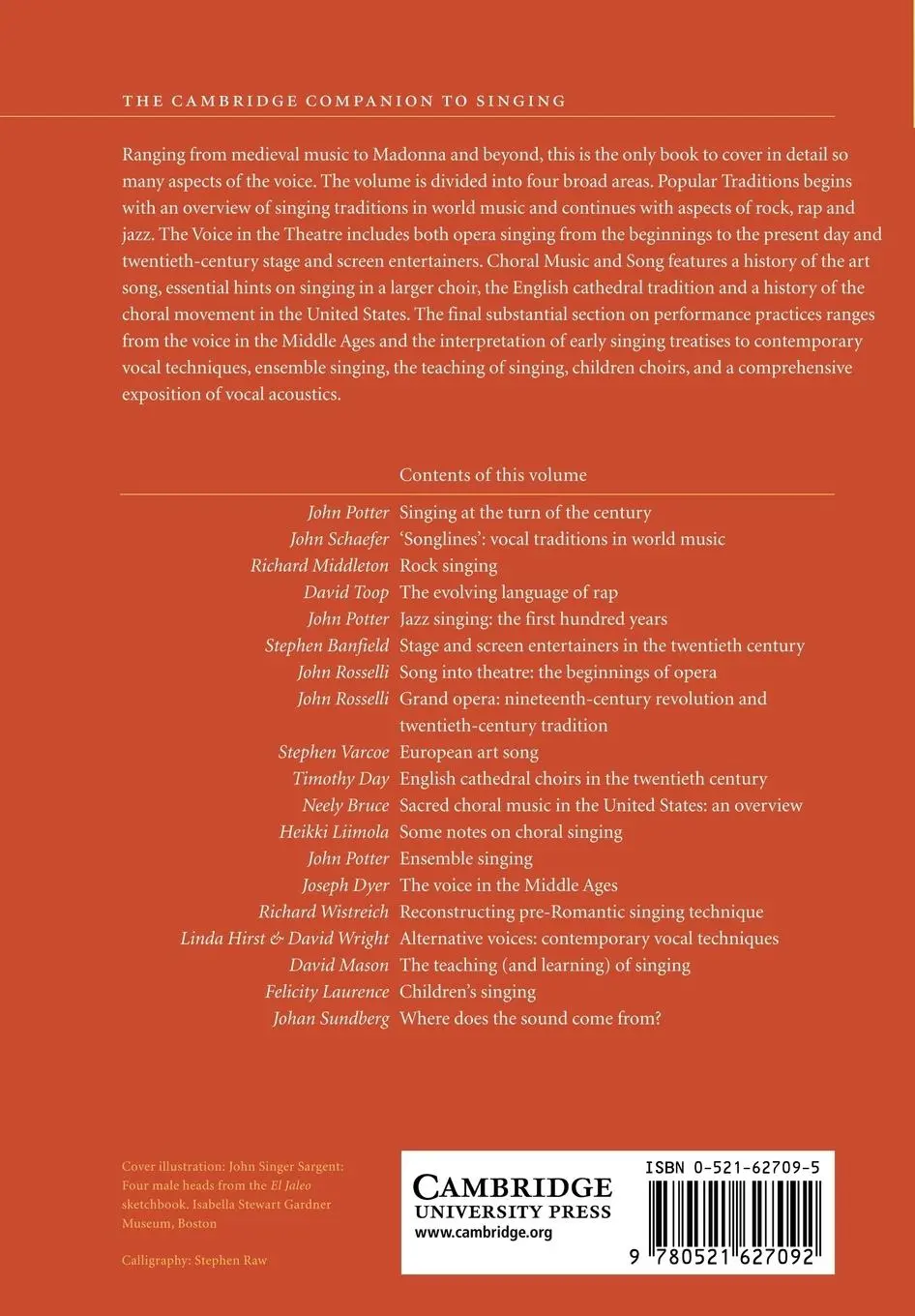 Rückseite: 9780521627092 | The Cambridge Companion to Singing | John Potter | Taschenbuch | Buch