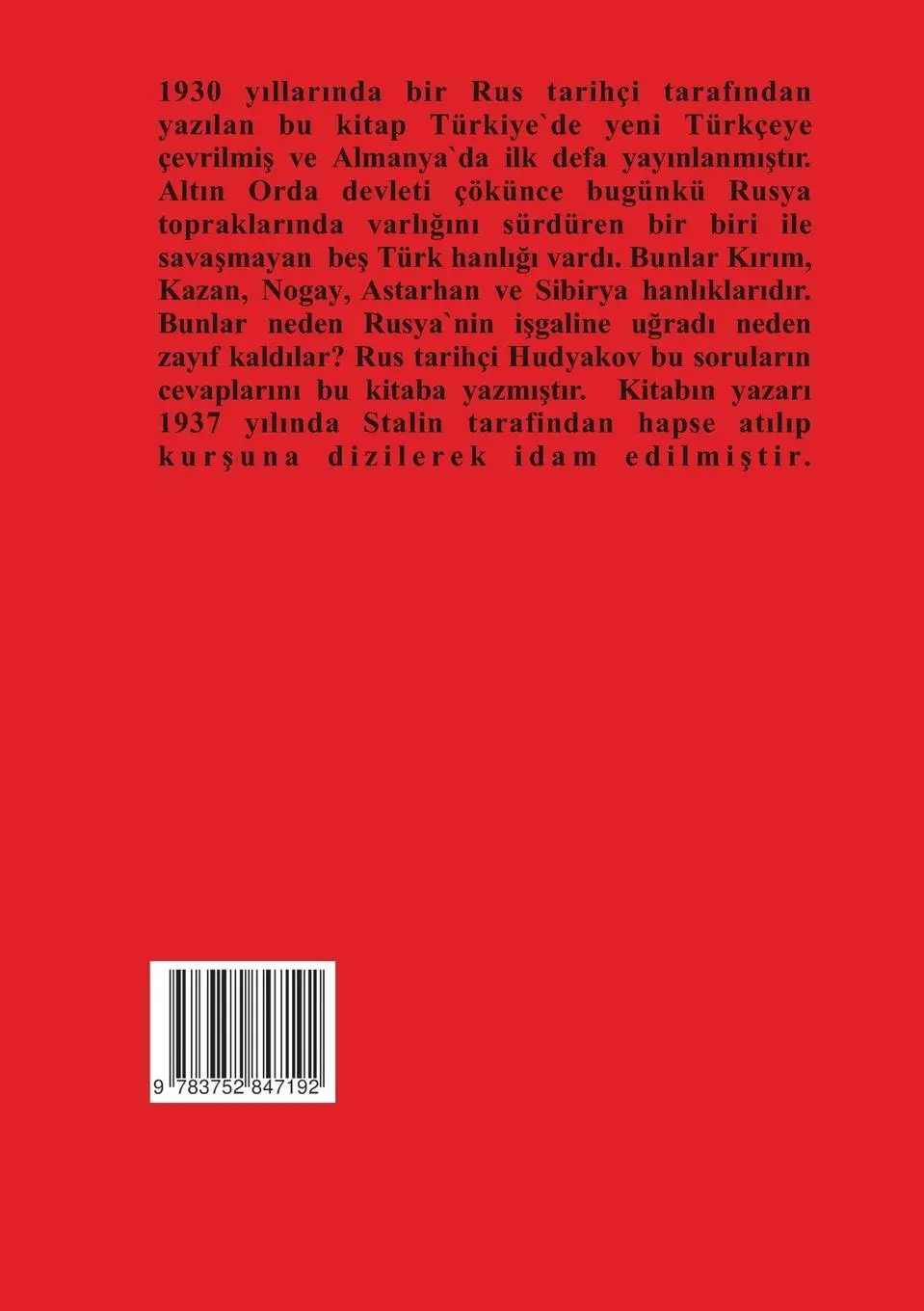 Rückseite: 9783752847192 | Kazan Hanligi, Tatarlar | Das Khanat Kasan und Tatarstan | Aydemir