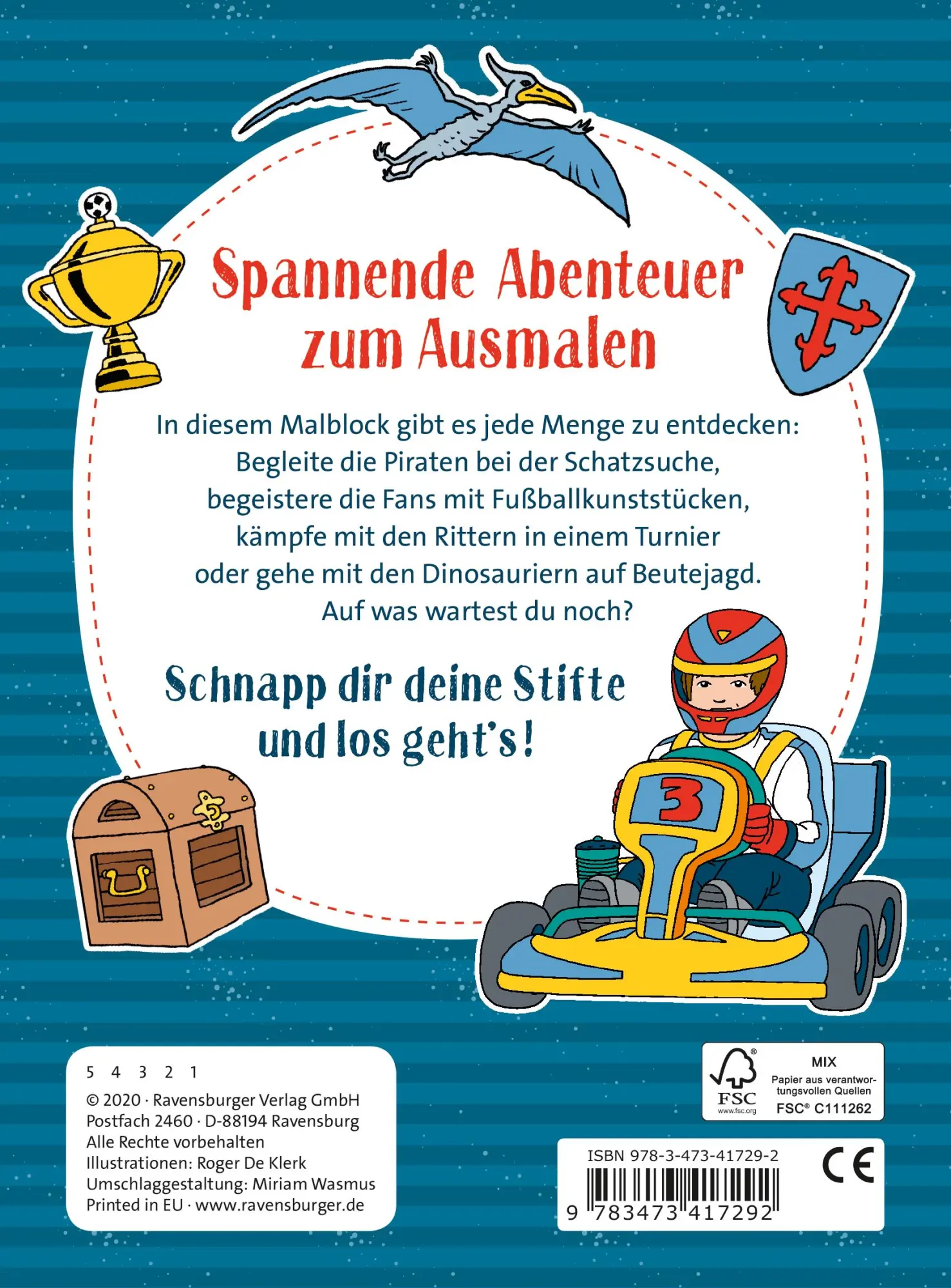 Rückseite: 9783473417292 | Malspaß für coole Jungs ab 4 Jahren | Roger De Klerk | Taschenbuch
