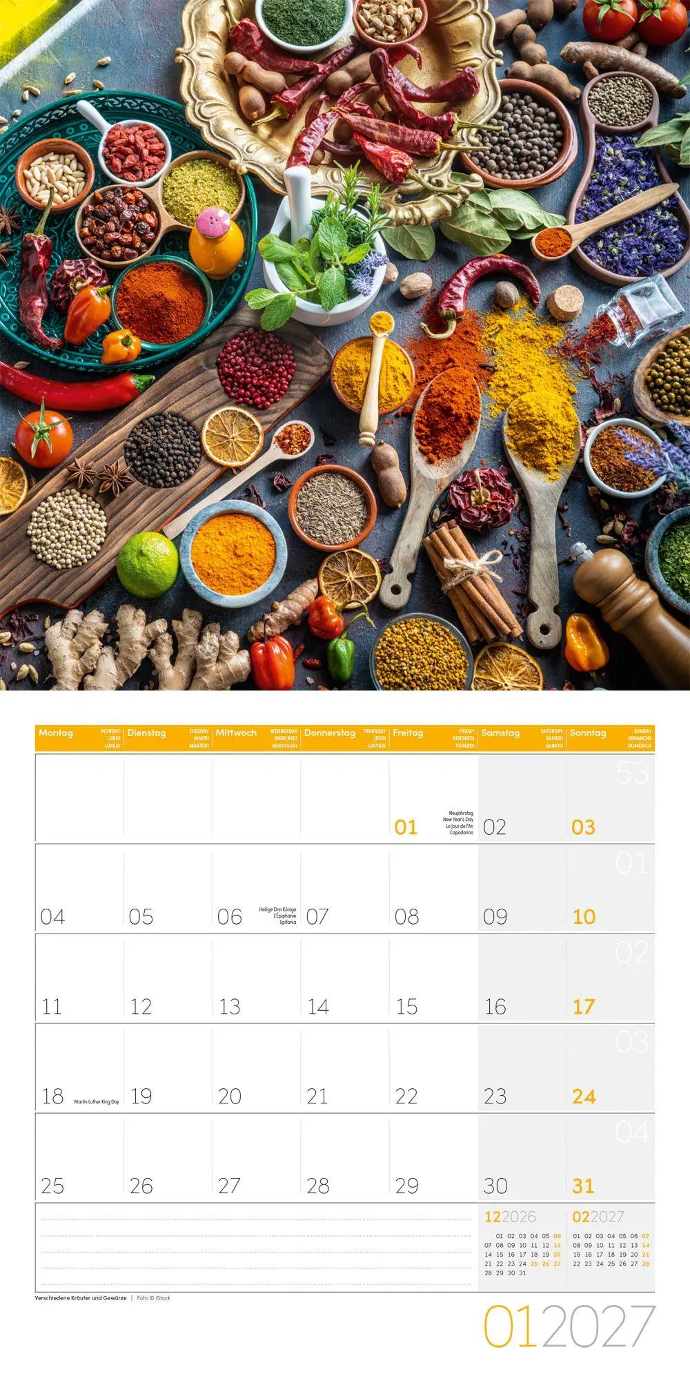Bild: 9783838447292 | Food Kalender 2027 - 30x30 - Art12 | Ackermann Kunstverlag GmbH | 2027