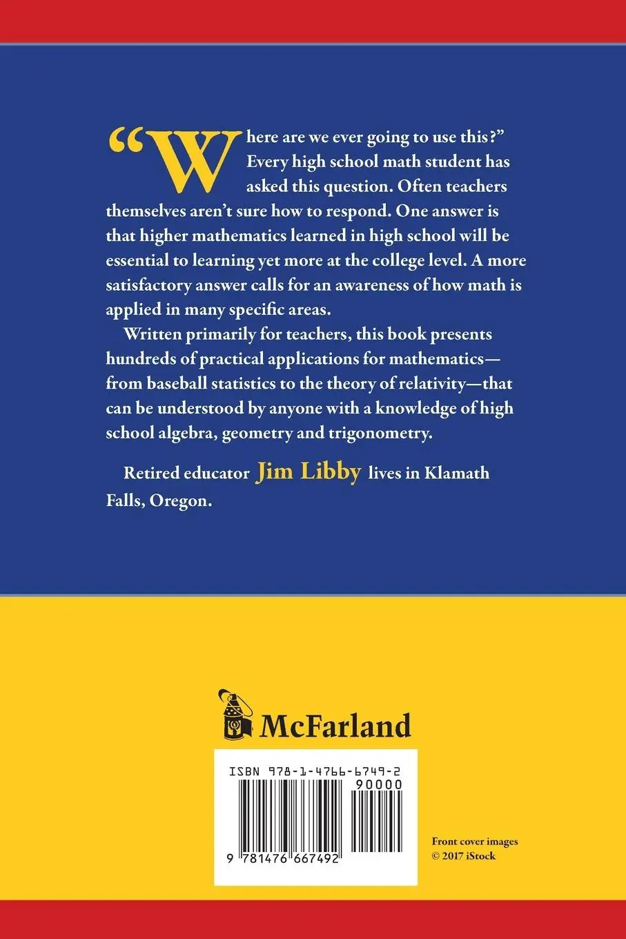 Rückseite: 9781476667492 | Math for Real Life | Jim Libby | Taschenbuch | Kartoniert / Broschiert