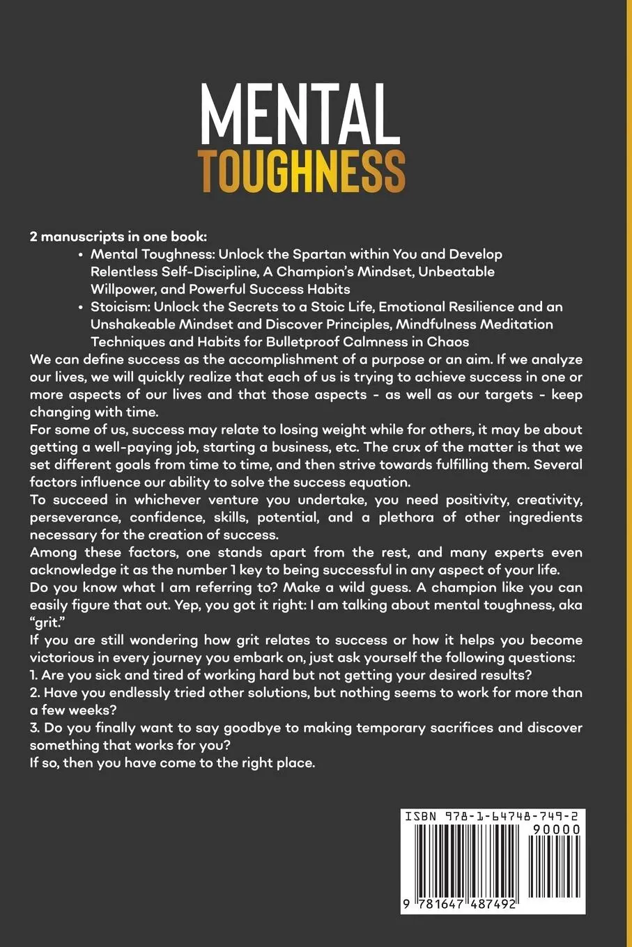 Rückseite: 9781647487492 | Mental Toughness | Gordon Cohen | Taschenbuch | Englisch | 2020
