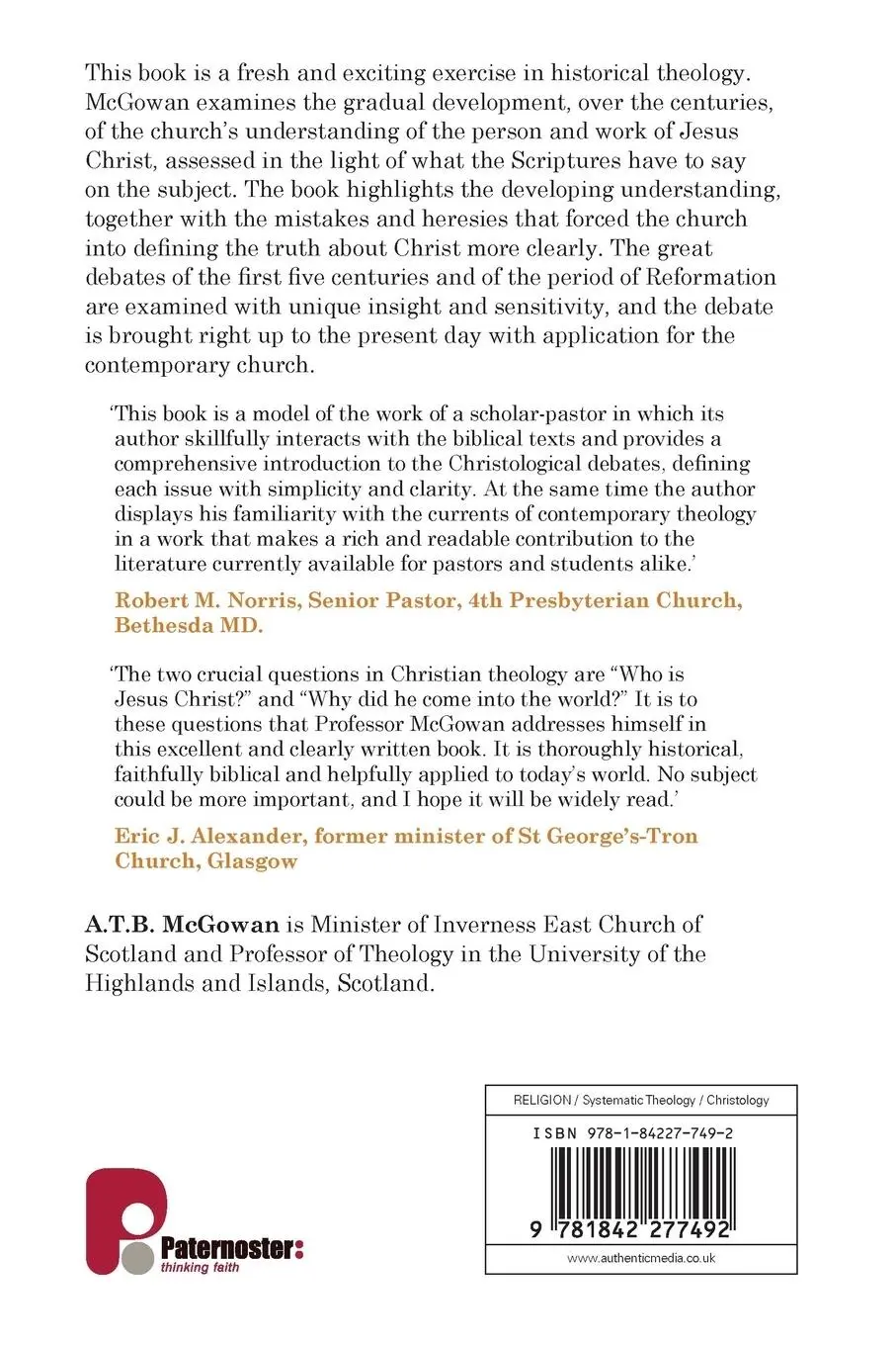 Rückseite: 9781842277492 | Person and Work of Christ | Understanding Jesus | A T B McGowan | Buch