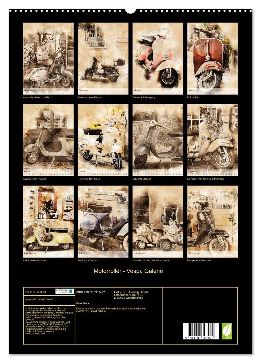 Bild: 9783516367492 | Motorroller - Vespa Galerie (hochwertiger Premium Wandkalender 2026...