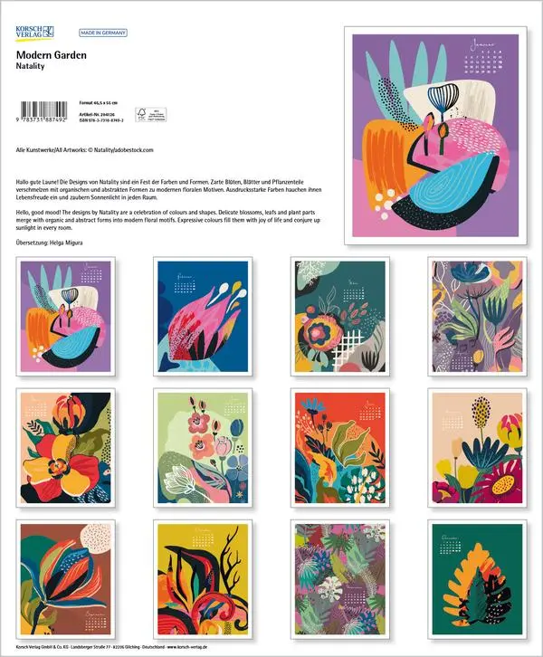 Bild: 9783731887492 | Modern Garden 2026 | Verlag Korsch | Kalender | Spiralbindung | 14 S.