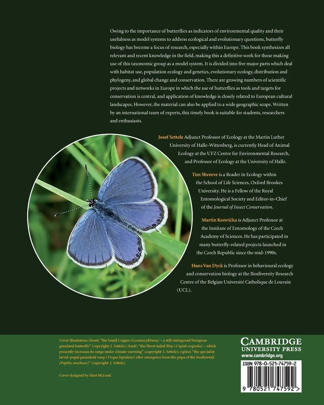 Rückseite: 9780521747592 | Ecology of Butterflies in Europe | Josef Settele (u. a.) | Taschenbuch