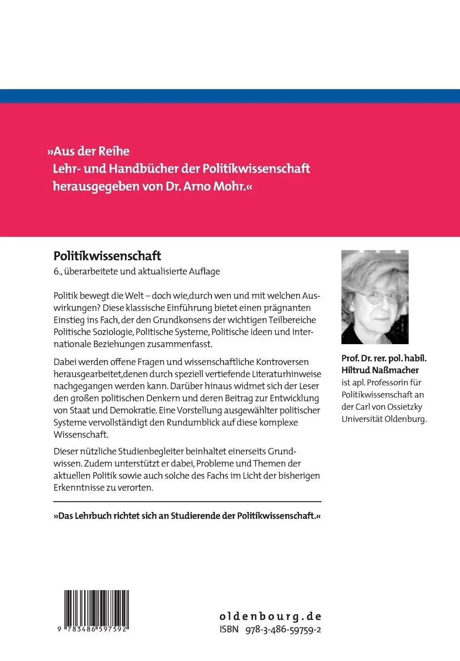 Rückseite: 9783486597592 | Politikwissenschaft | Hiltrud Naßmacher | Taschenbuch | XI | Deutsch