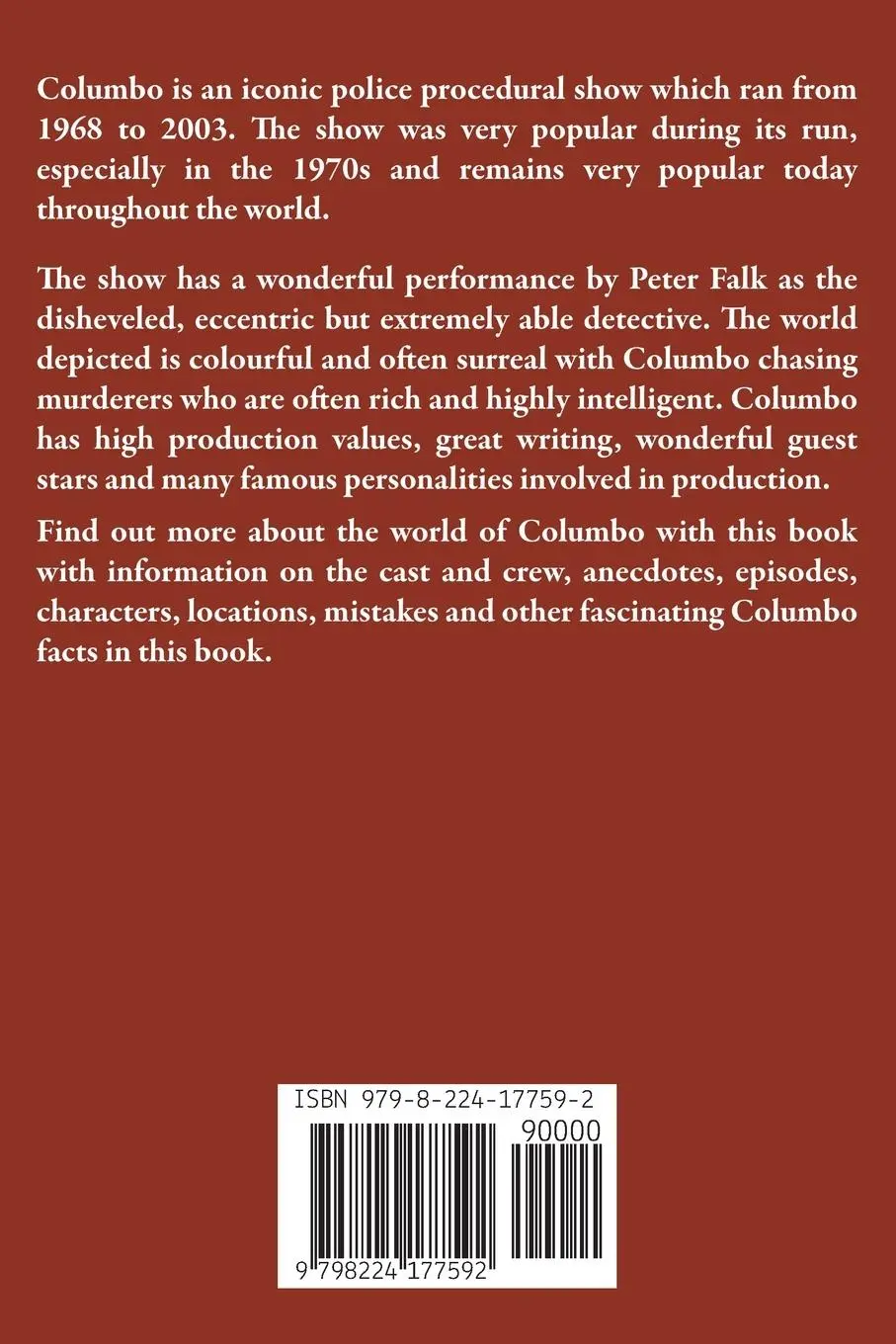 Rückseite: 9798224177592 | 1000 Columbo Facts - Second Edition | Phillip Allan | Taschenbuch