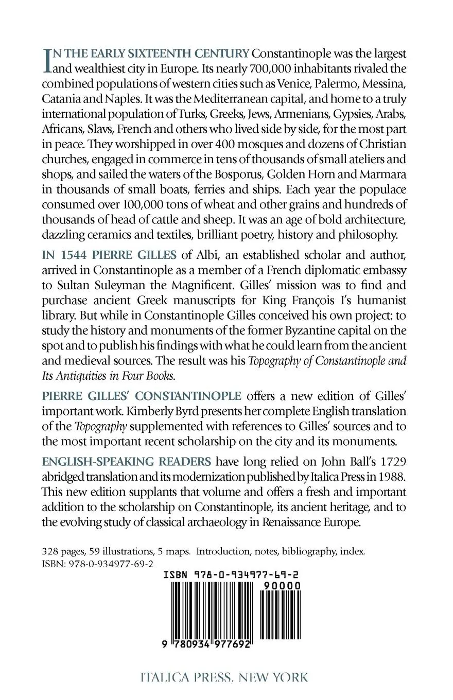 Rückseite: 9780934977692 | Pierre Gilles' Constantinople | A Modern English Translation | Gilles