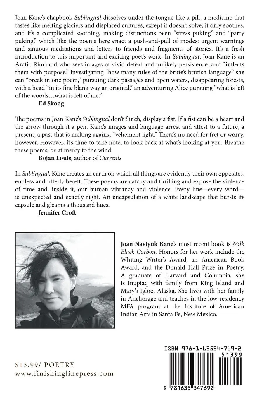 Rückseite: 9781635347692 | Sublingual | Winner of the 2017 Open Chapbook Competition | Kane
