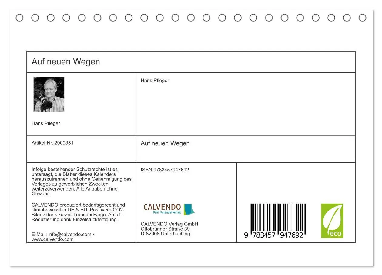 Bild: 9783457947692 | Auf neuen Wegen (Tischkalender 2026 DIN A5 quer), CALVENDO...