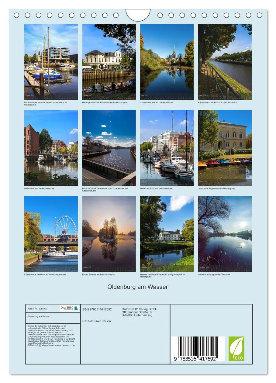 Bild: 9783516417692 | Oldenburg am Wasser (Wandkalender 2026 DIN A4 hoch), CALVENDO...